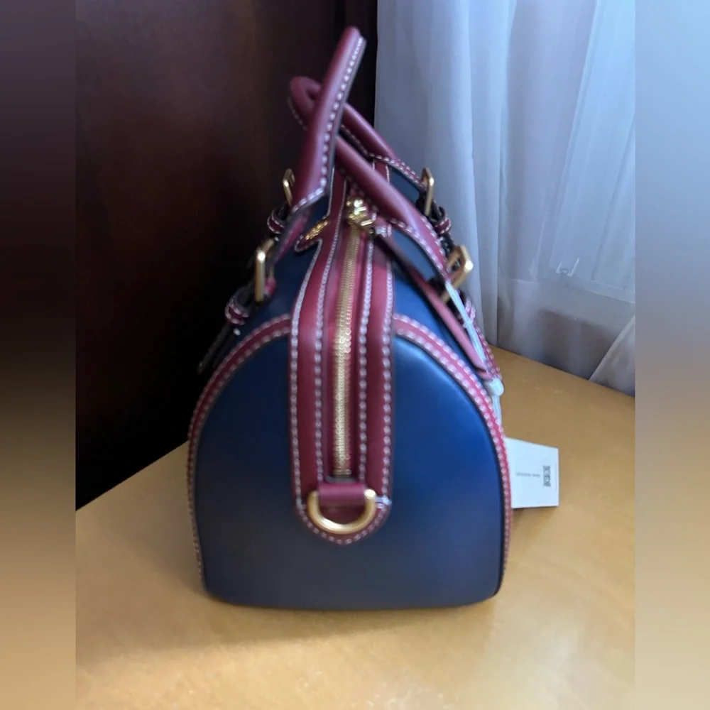 Tory Burch T Monogram Color Block Barrel Bag - Picture 3 of 16